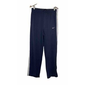 Nike Mens Medium Basketball Track Pants Warm Up Bottoms Navy White Vintage Y2k